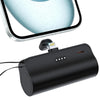 Fast Charging Mini Portable Charger 5000 mAh for IPhone, Built-in cables - Black