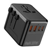 25W Universal GaN Travel Adapter - Black