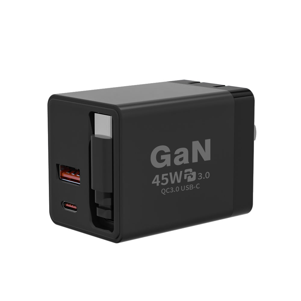 45W Retractable GaN Charger