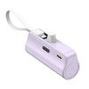 Fast Charging Mini Portable Charger 5000 mAh for IPhone, Built-in cables - Pink