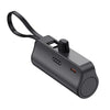 Fast Charging Mini Portable Charger 5000 mAh for IPhone, Built-in cables - Black