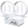 White AC adapter with two USB-C cables on a white background